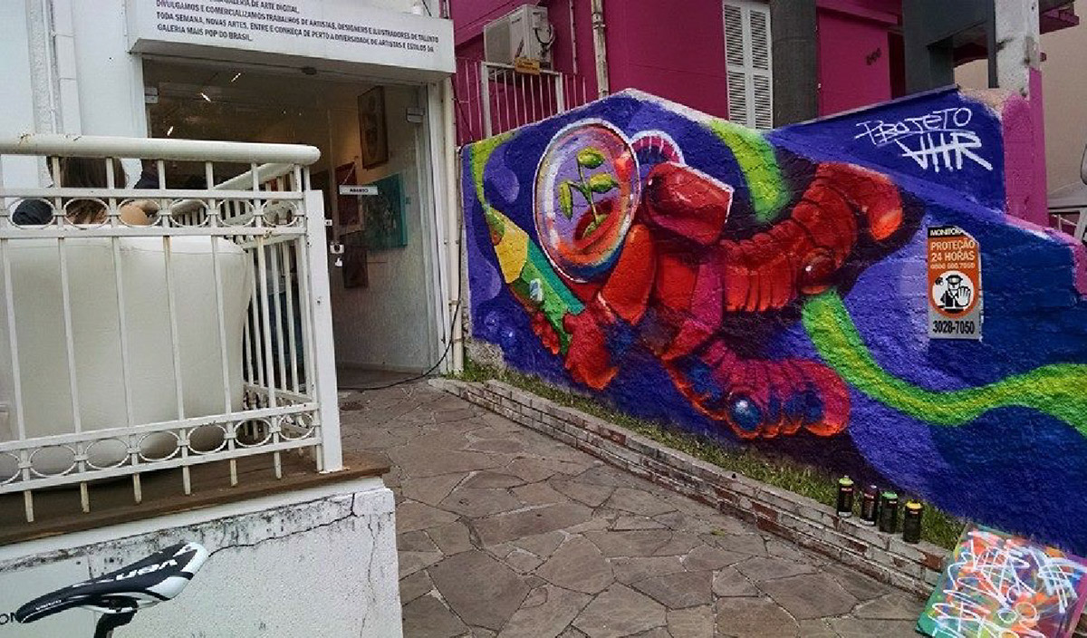 live painting pintura Pintura ao vivo Mural spray arte Parede astronauta Urban Arts porto alegre