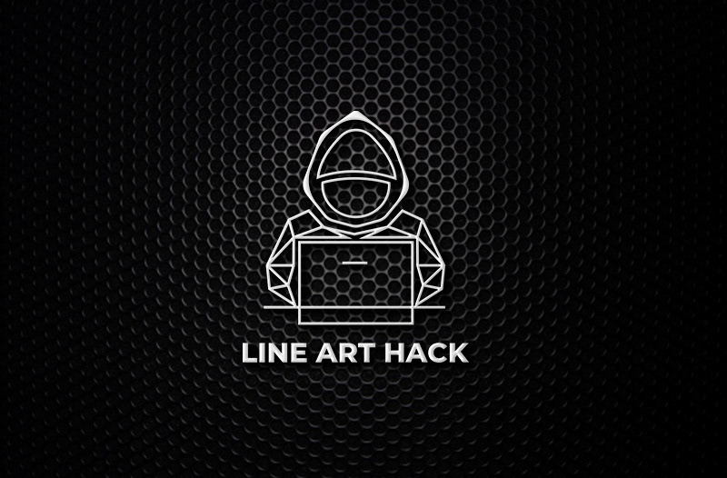 line art hacker logo