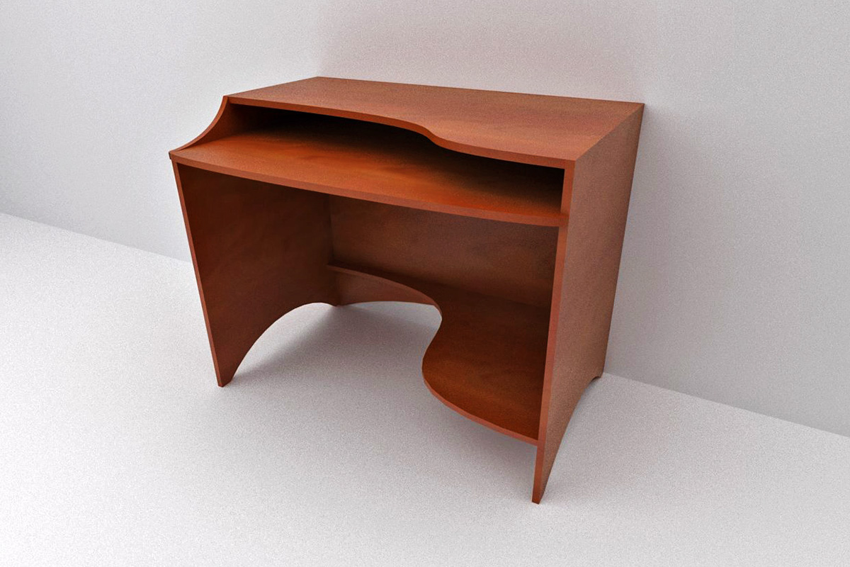 furniture wood desk chair Render aluminum school Project