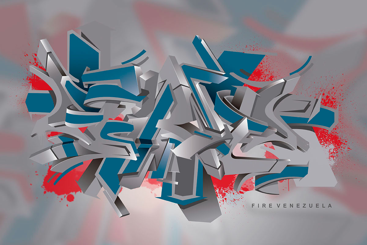 Arte Digitial 3D venezuela Illustrator 3d graffiti 3d art caracas Cloting branding  marca