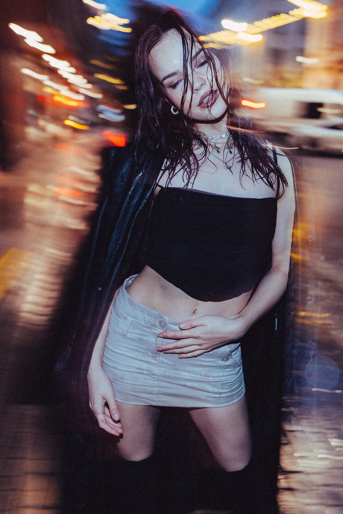 photoshoot Photography  model Fashion  Moody vampire lights Flash girl steeet