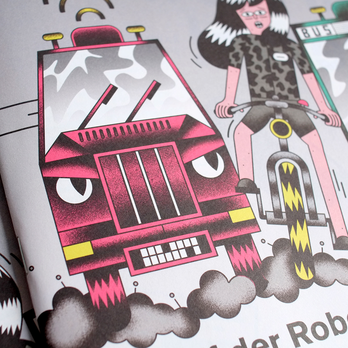 cover illustration Bike Fahrrad Autos abstrakt abstract robots Cars