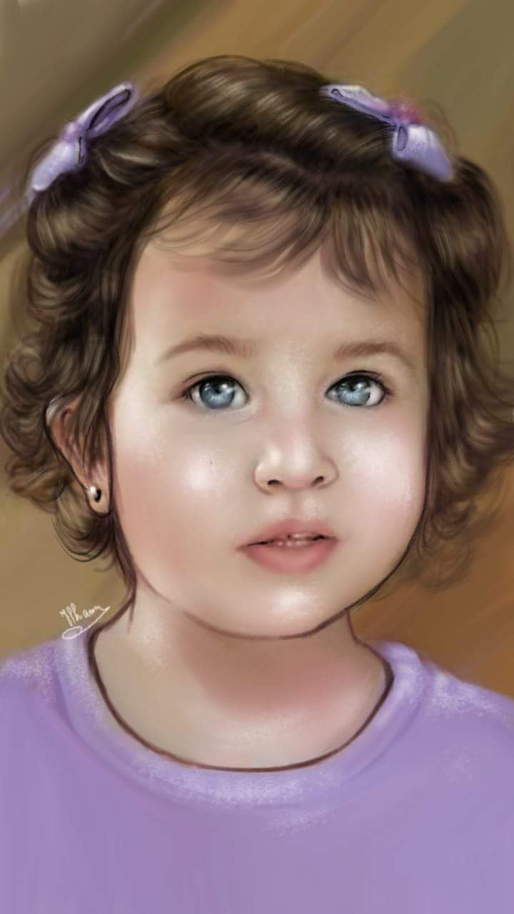 portrait fillette enfant dessin couleurs art sketchbook