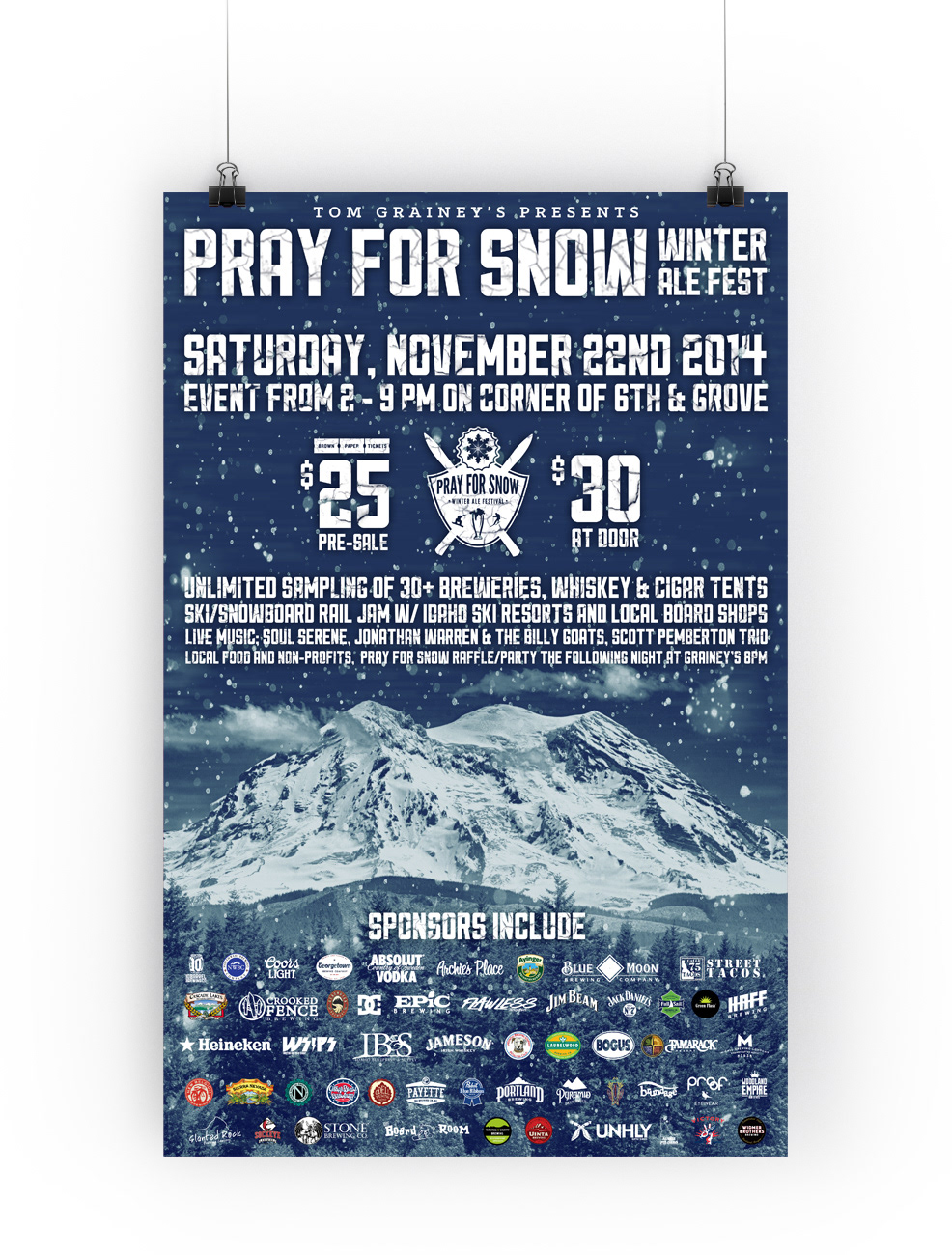 boise Idaho Winter Ale Festival pray for snow beer festival rail jam Snowboarding skiing beer