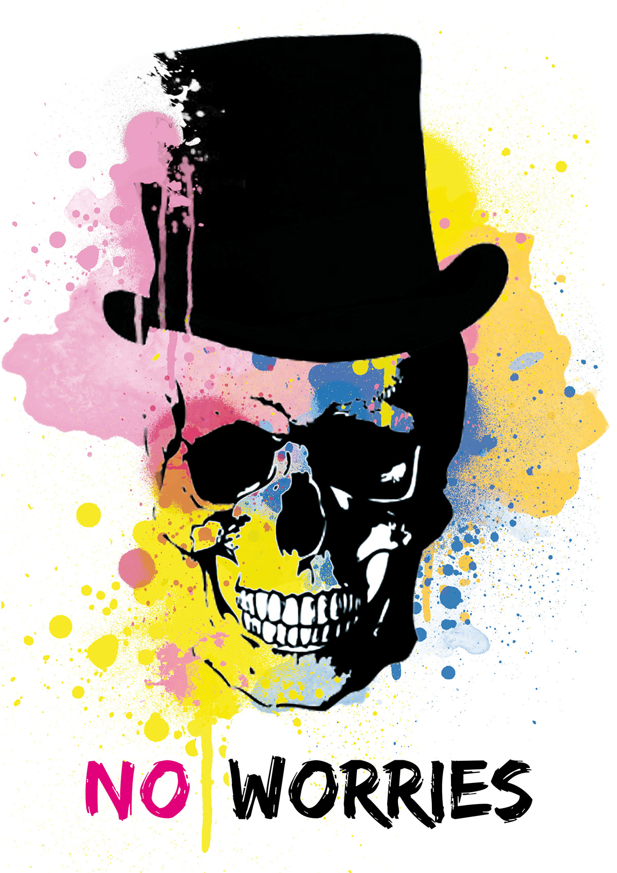T Shirt skull colour graphic vector