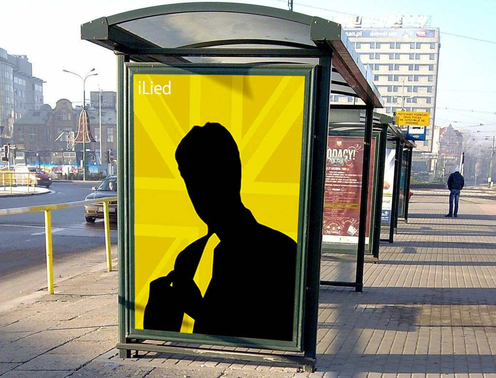iLied Nick clegg political poster yellow