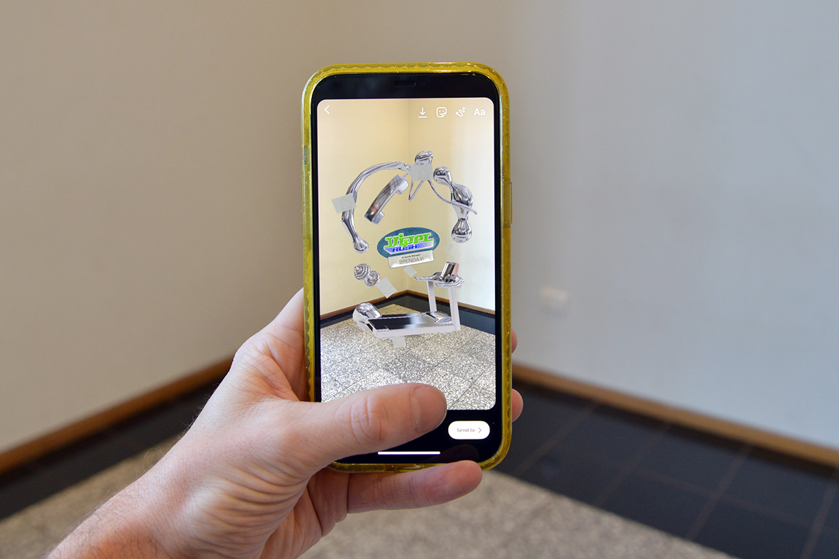 3D AR chrome vr 3d animation augmented reality blender3d filter instagram spark ar studio