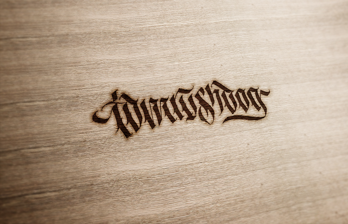 iamrushdog Logotype lettering Calligrafitti ink wooden design instagram sprayonwood brand merchandise