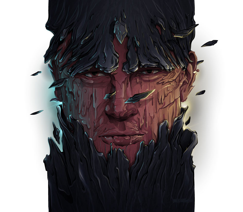 vector wood Illustrator Vecteur face monster bark step process sketch photoshop colorization vectoriel mask portrait