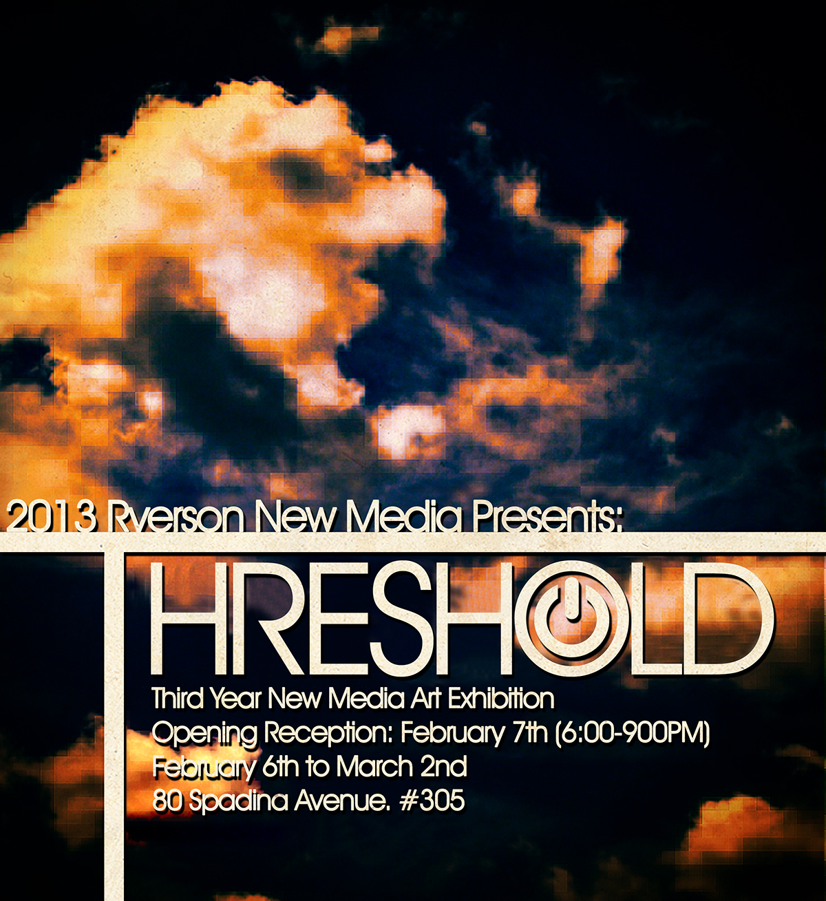 threshold Exhibition  poster design pixels logo