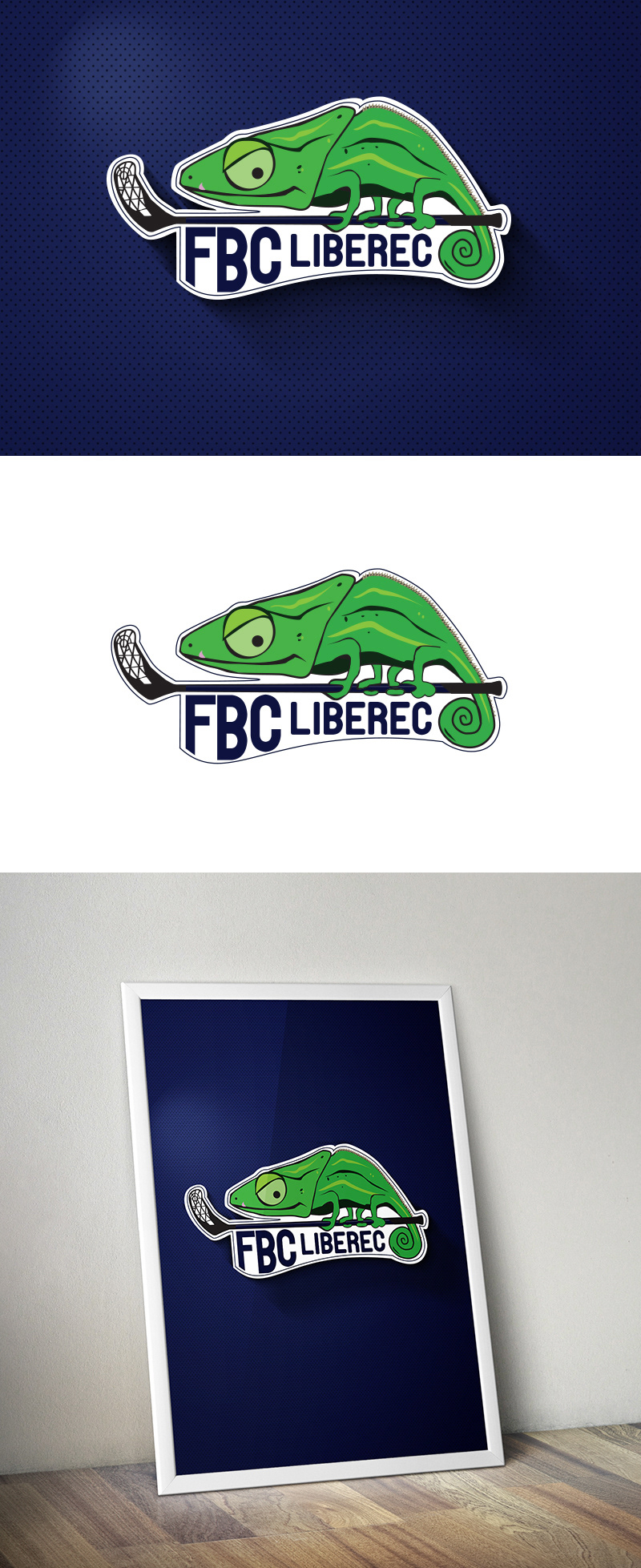 floorball sport logo chameleon liberec lizard