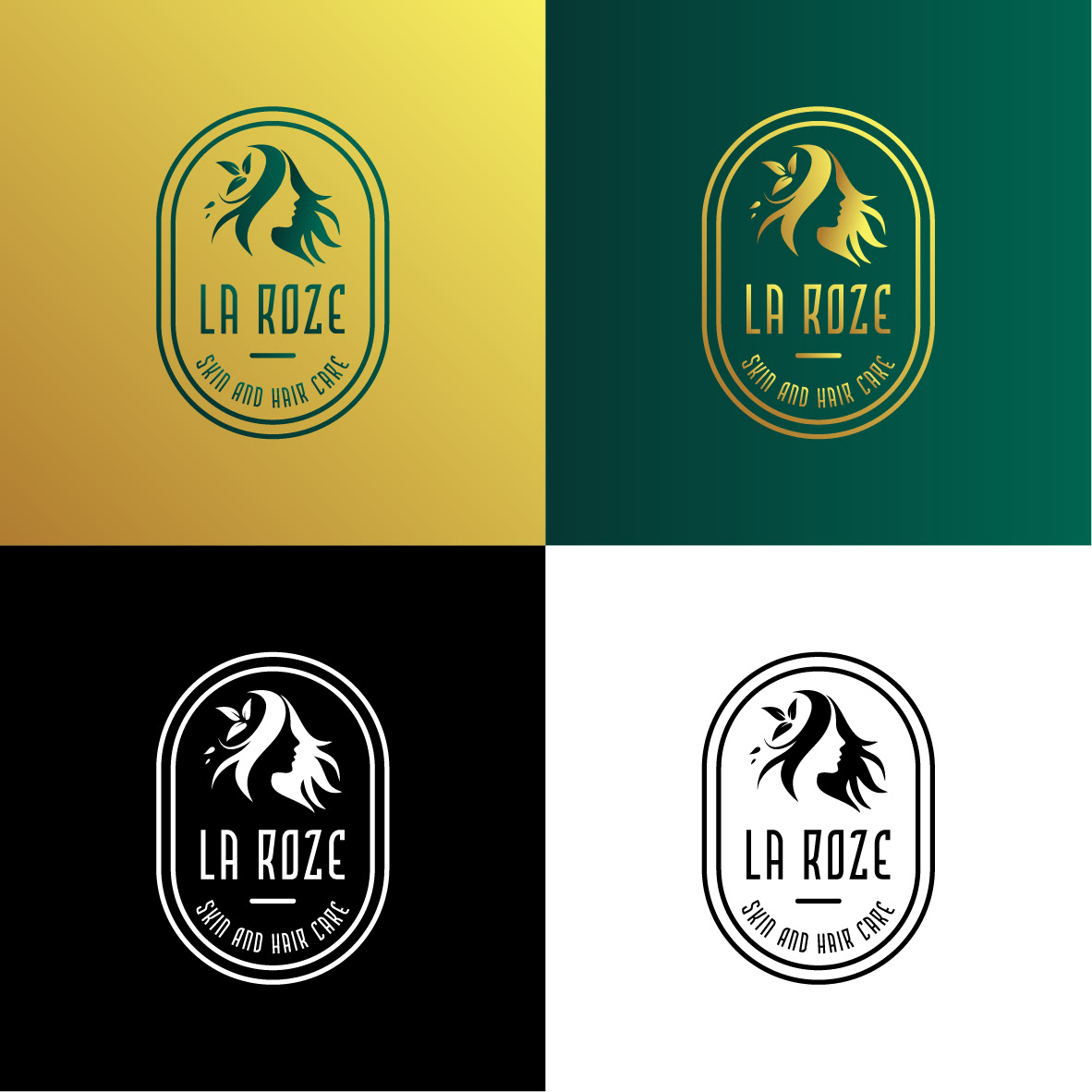 logo rose skincare hair brand identity branding  visual identity brand LA Rose La Roze