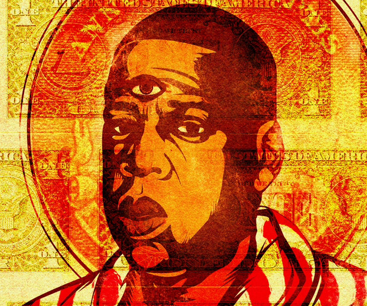 Jay Z money Icon digital vector portrait hip hop