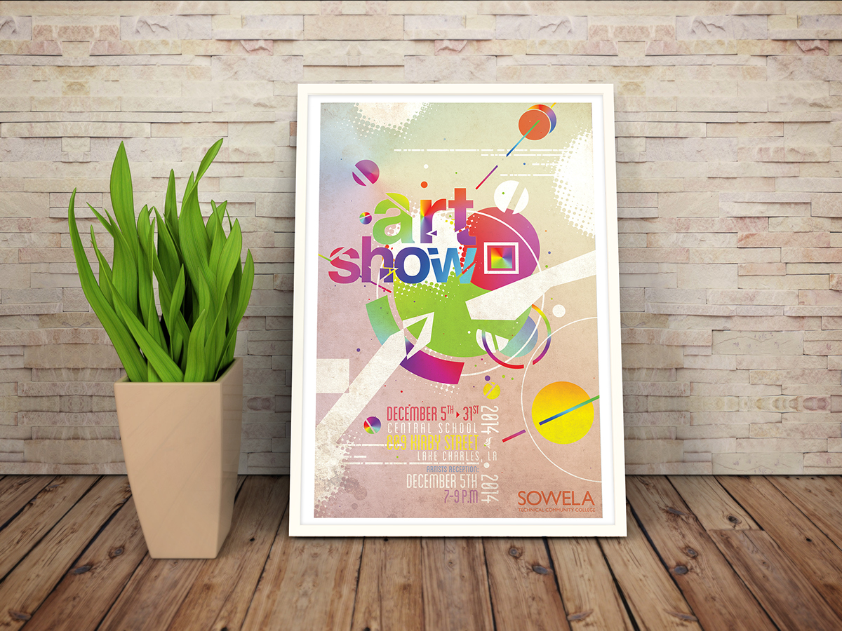 art posters Mockup design colorful black and white pens shapes advertise effects text texture