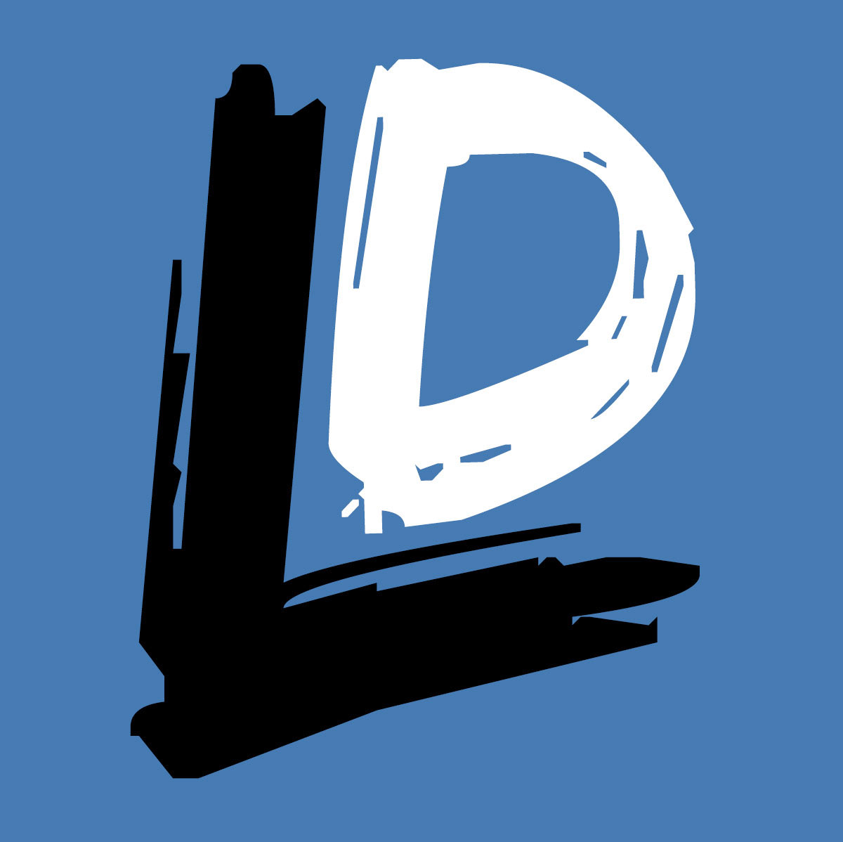 Lewis Digital blue black White brand identity logo Logo Design