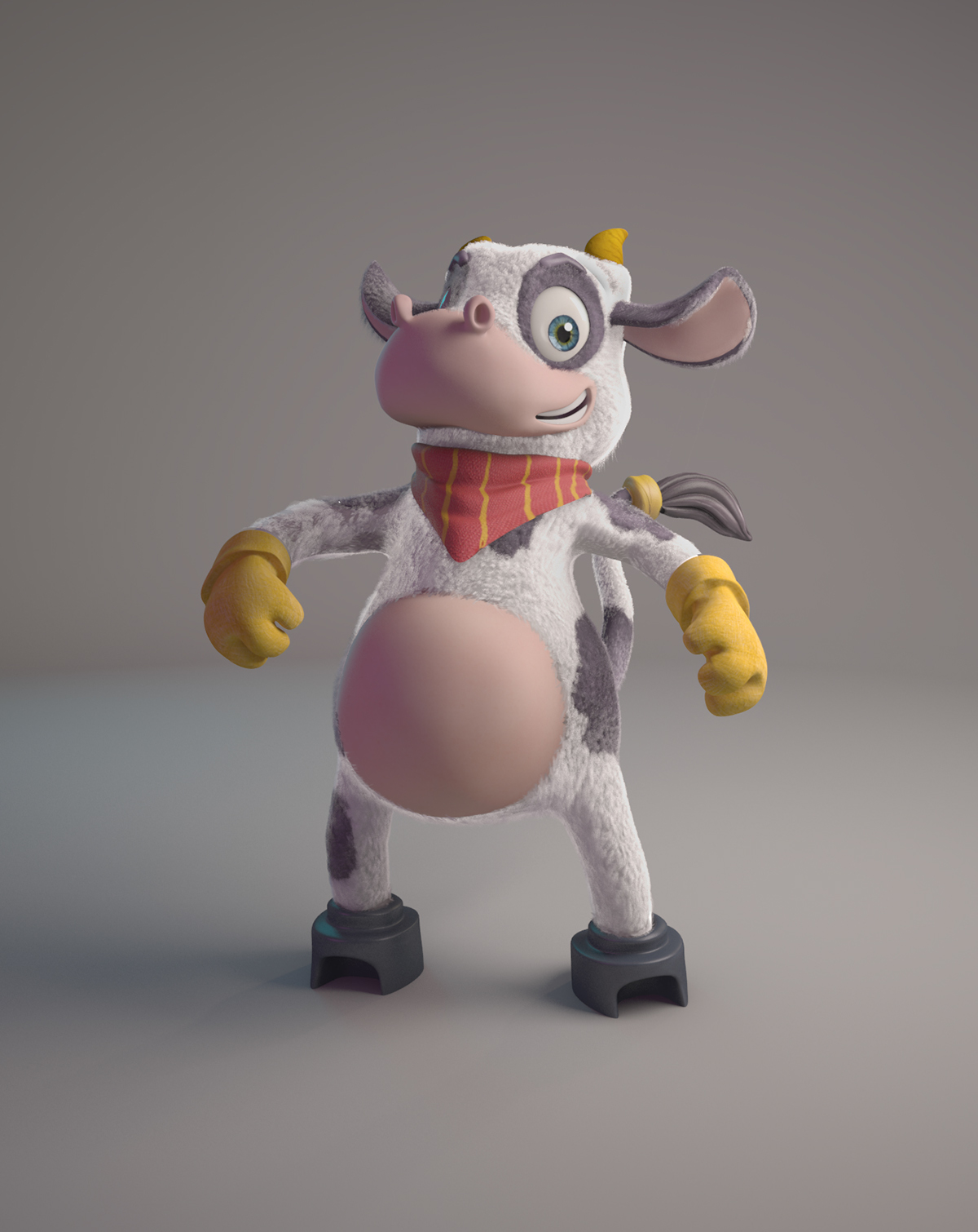 cow Fur 3ds max softimage Zbrush Posing 3D Character Hair and Fur Render photoshop 3D animal animation ready
