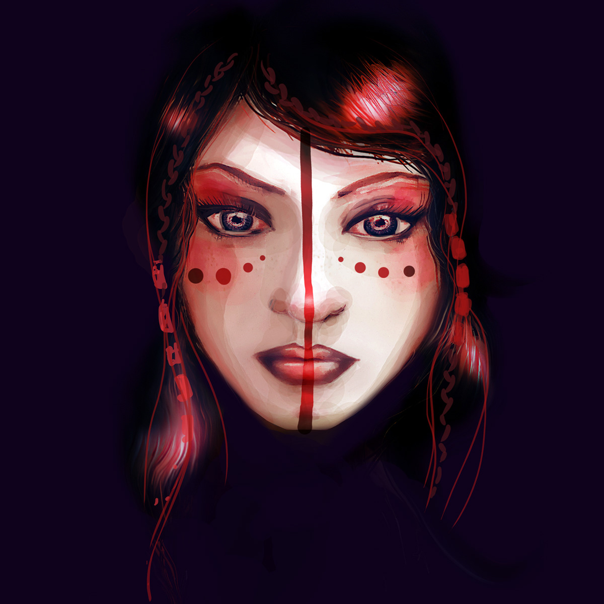 personnal work portrait tribal speed painting