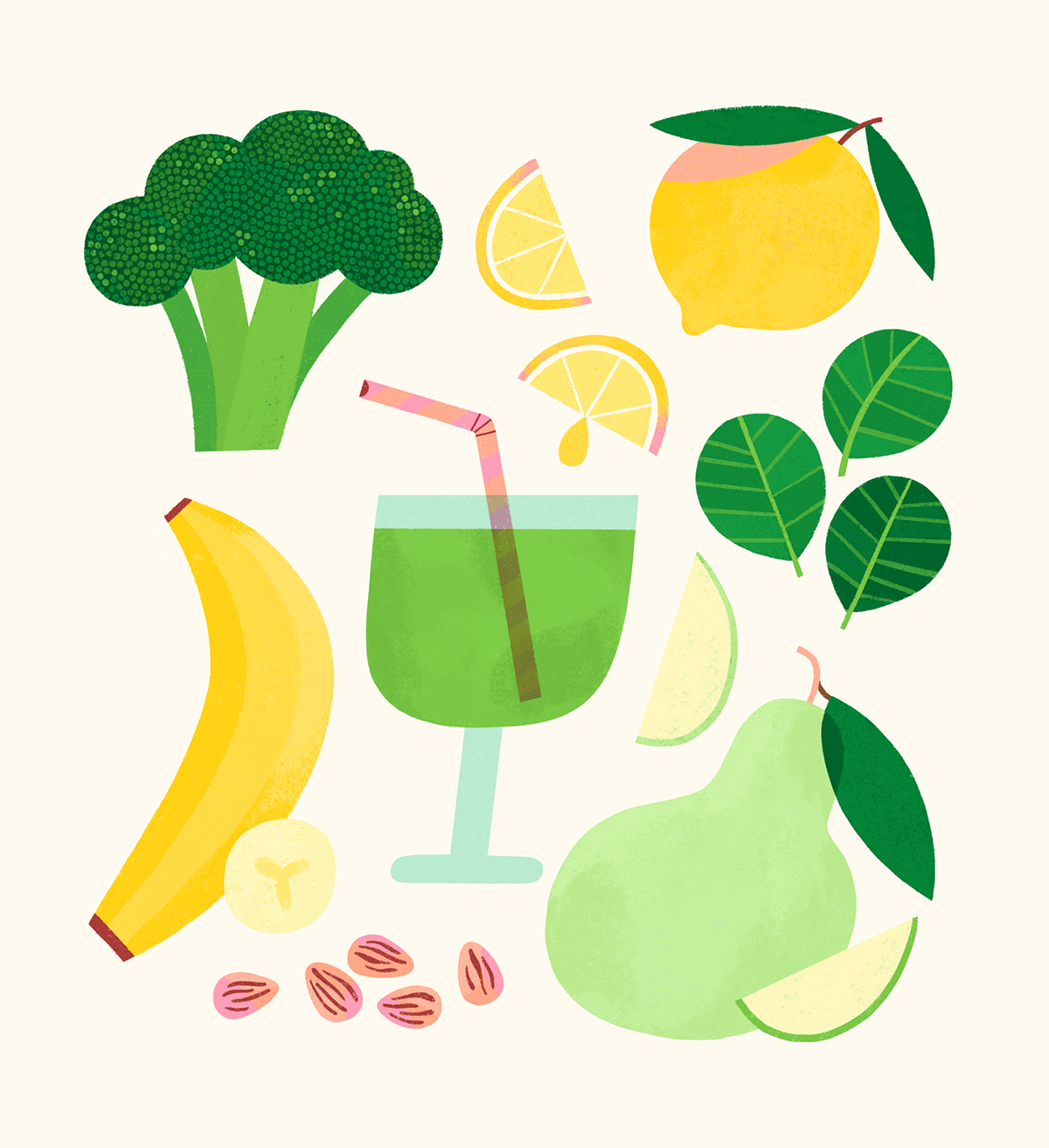 smoothie Fruit vegetable fresh healthy Colourful  food illustration juice vibrant Illustrated Fruit