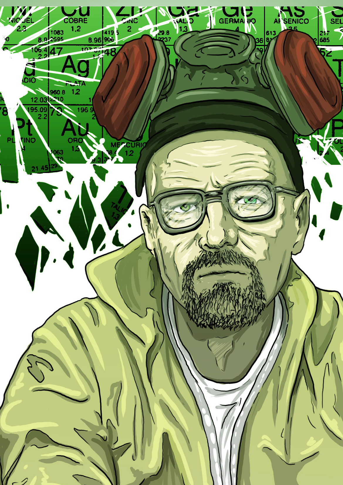 illustrations of the TV series "Breaking Bad" made in pho...