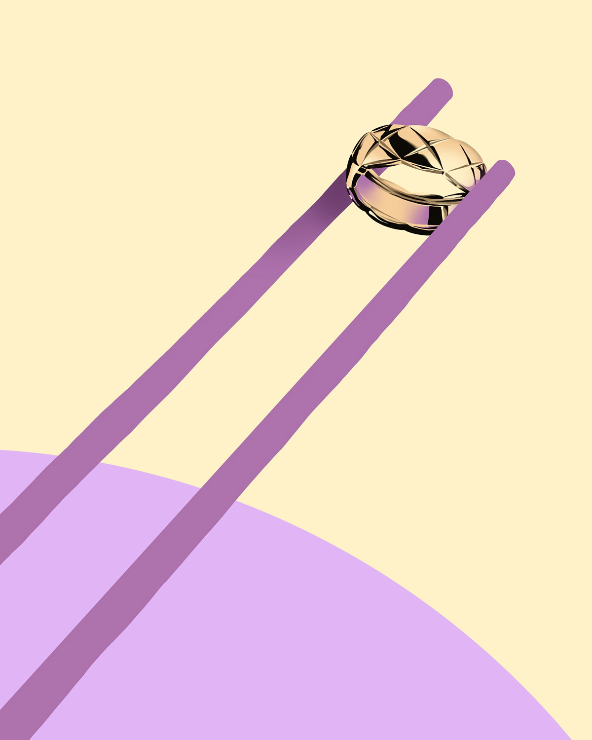 Fashion  cosmetics nails ring chanel jewelry gold pastel colors Digital Art  chopsticks