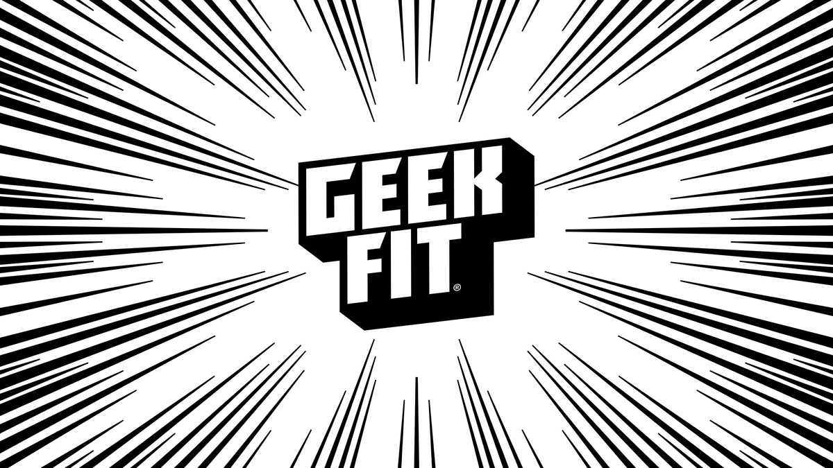 application comics FIT fitness geek identity logo pattern