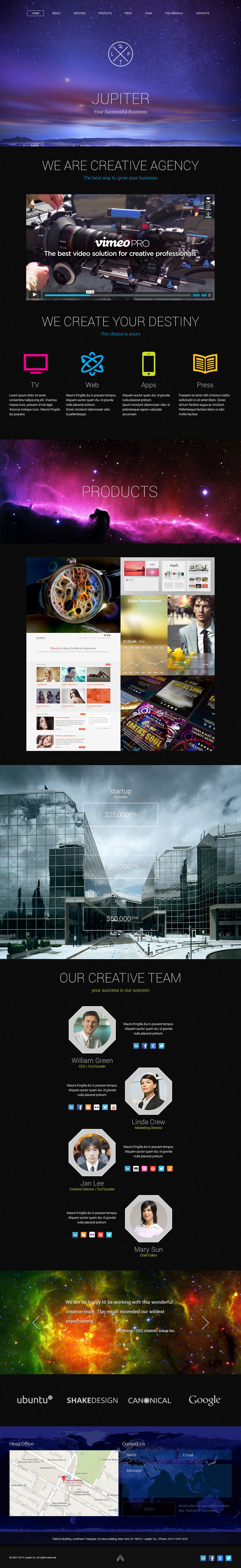 psd template site template One Page template creative agency