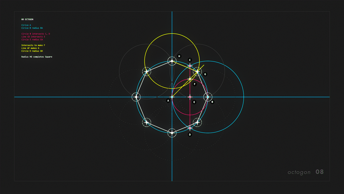 design animation  motion geometry shapes Golden Ratio pentagon