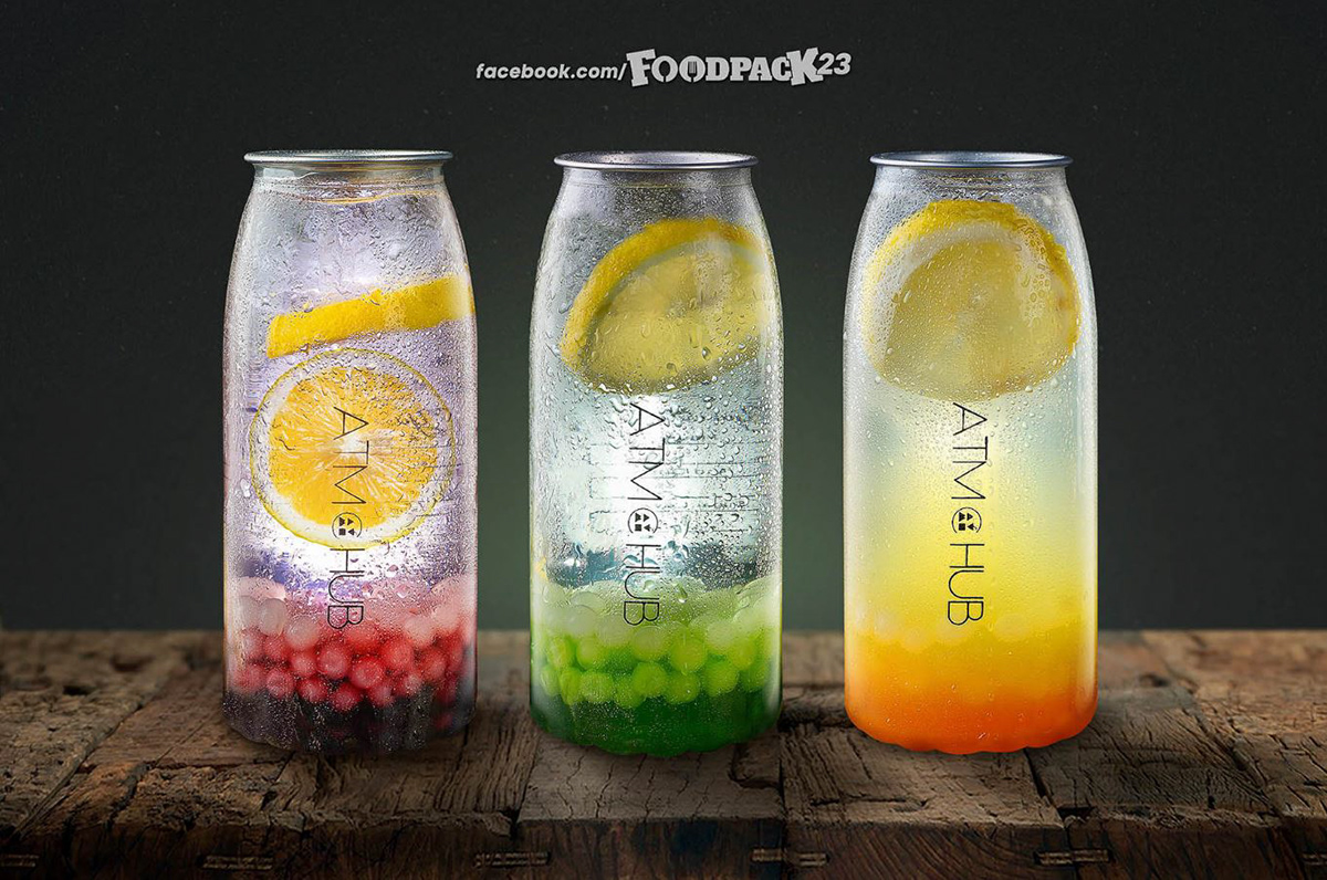 pop cup, fruity sparkling drink.