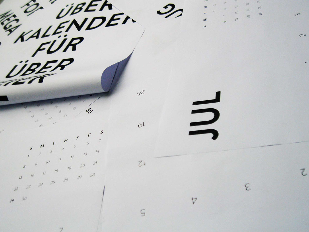 calendar kalendar A1 minimal mega calendars poster self-promotion Promotional collaterals