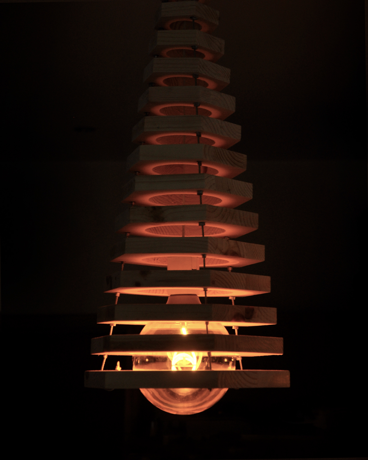 Lamp light wood steel rope edison bulb cnc handmade decoration design interior design 