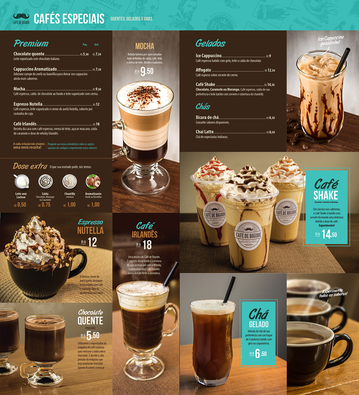 cardápio menu fotografía de alimentos coffe shop Coffee graphic design  Coffee Shop Menu cafeteria coffeeshop