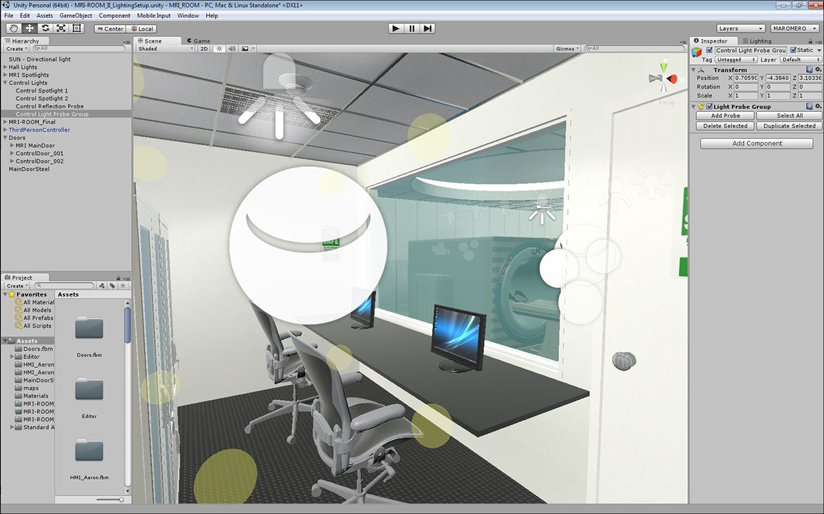 unity 5 simulation Virtual reality 3D architectural visualization PHOBOS psytech mri room vr
