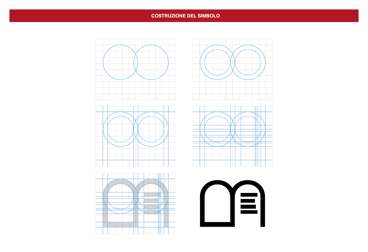 visual identity Corporate Identity book graphic design  brand logo tesi Work  red inspire