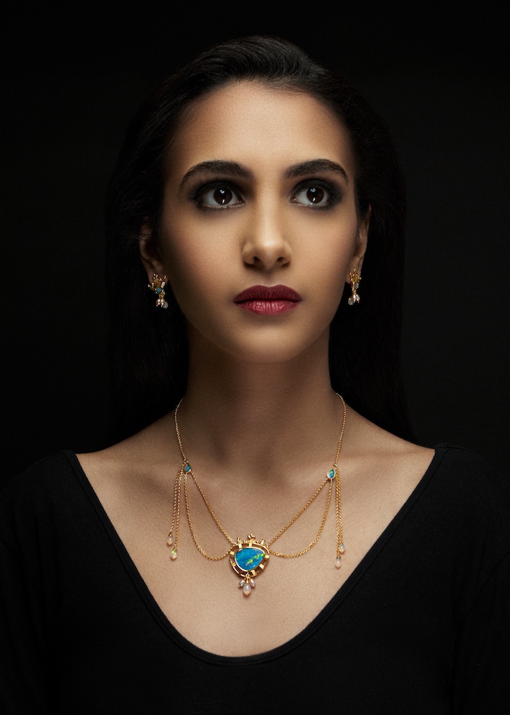 jewelry Kuwait gold opals Gems diamonds chain Lookbook MHA muneera Space  moon fine jewelry