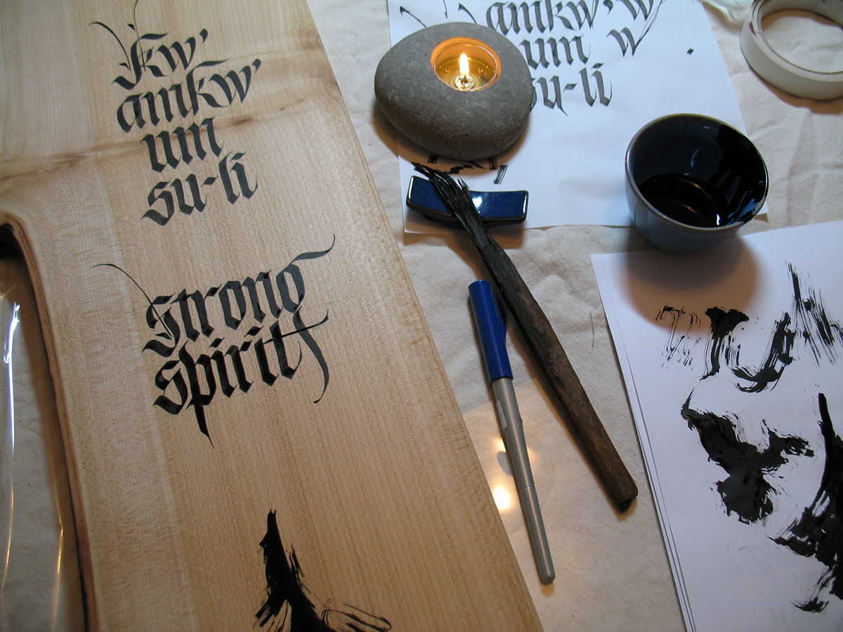 Canadian Calligraphy Calligraphy on wood