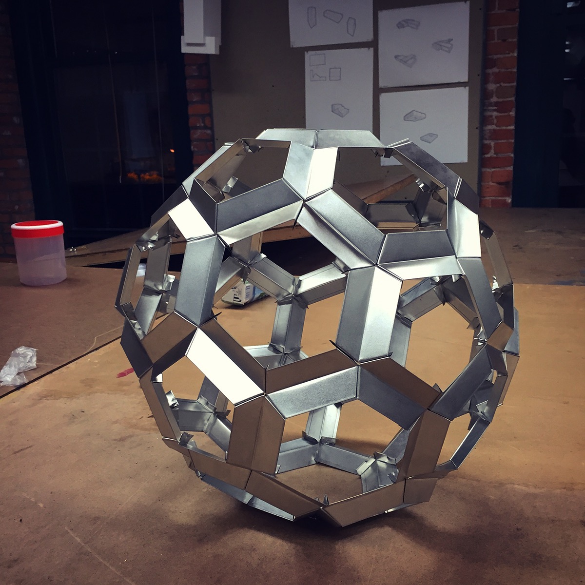 metal sheet tin bucky ball buckyball sphere