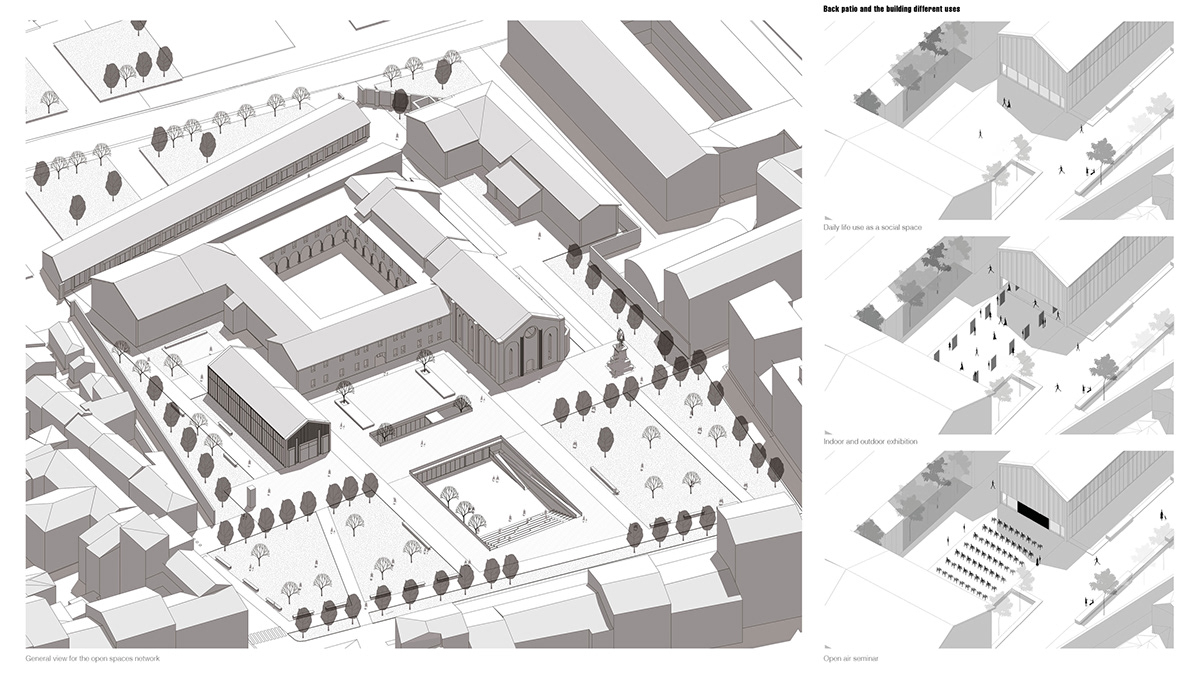 Antico architecture Urban Design Render visualization 3D historical monastery Exhibition  adaptive reuse