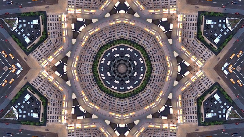 New York rockerfeller center Sunrise night traffic video kaleidoscope kaleidoscopic city lights Day