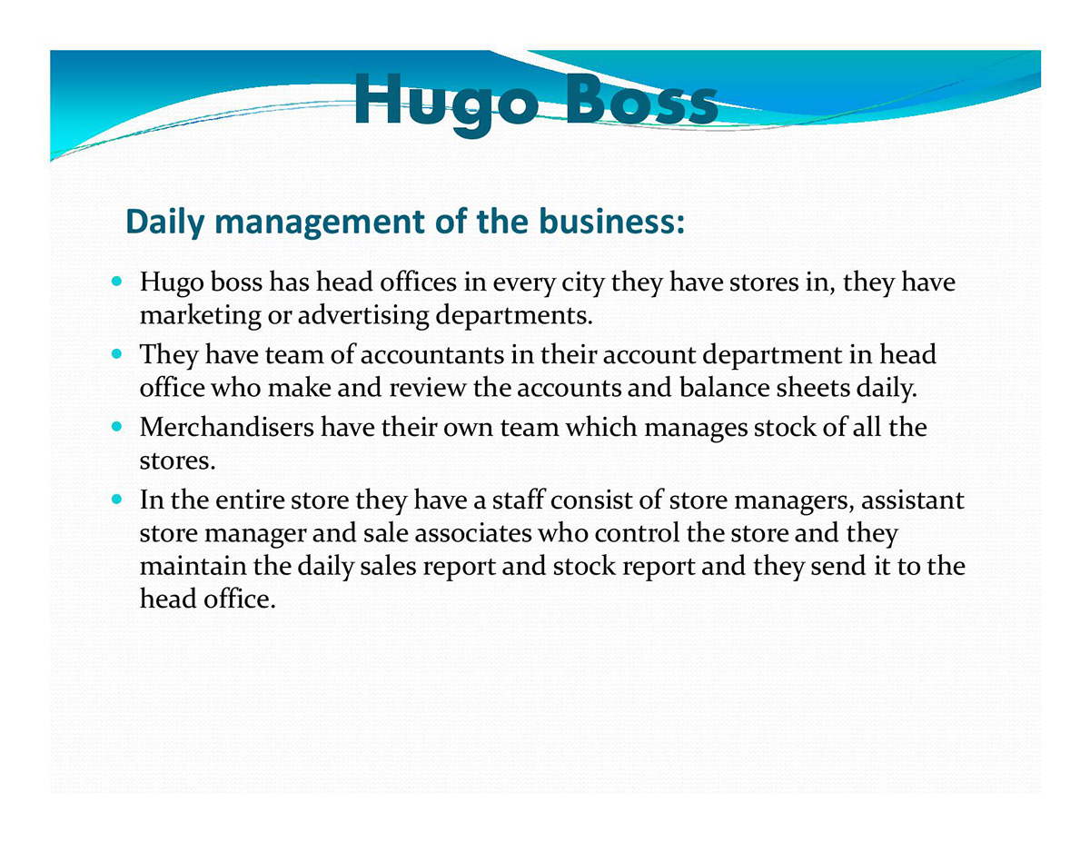 Retail hugoboss Project assignment