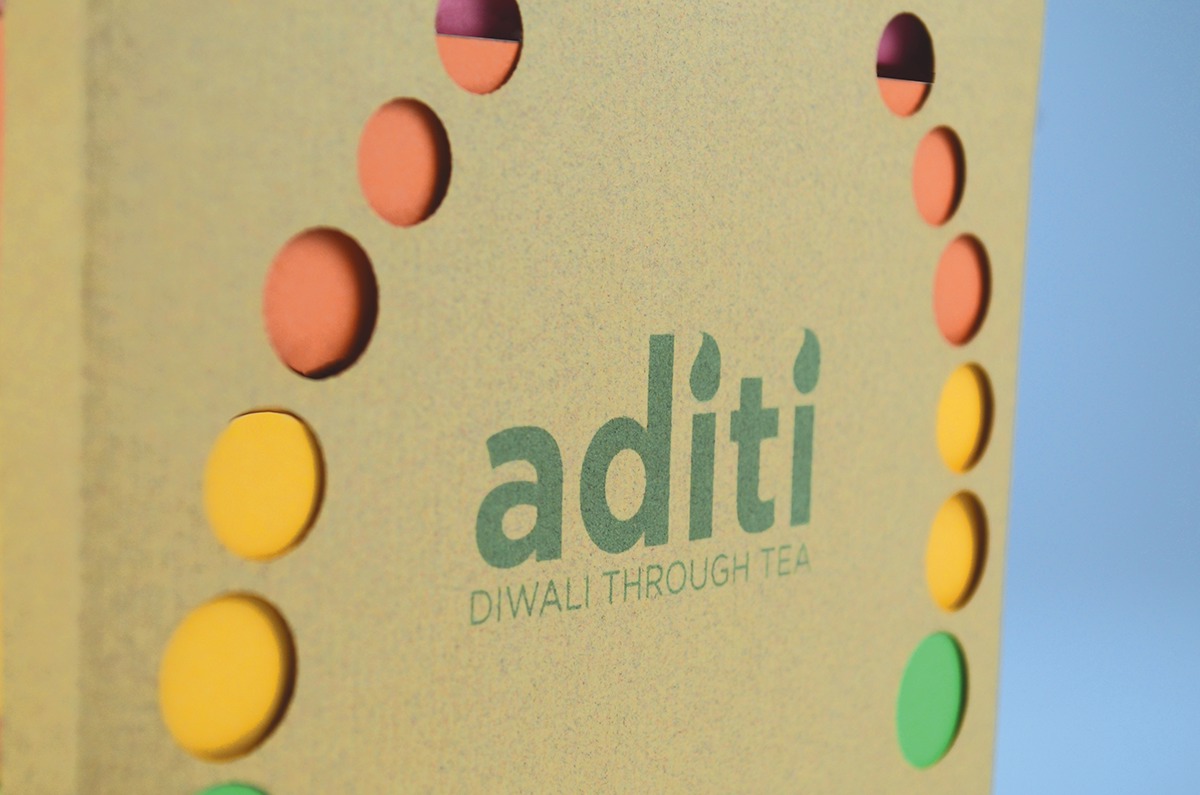 tea Diwali lantern package design  die cut branding  art direction 