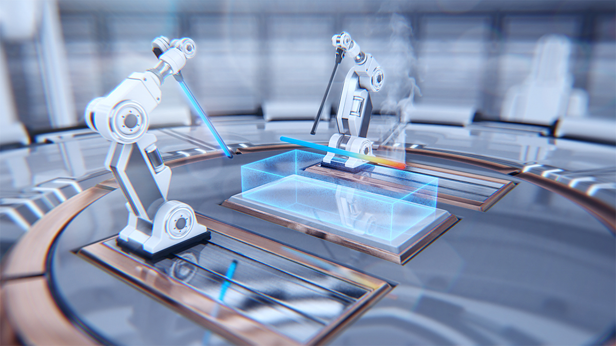 CG art vfx digital graphics design Teva dinamiko robots tablet Pharmaceuticals cinema 4d 3D