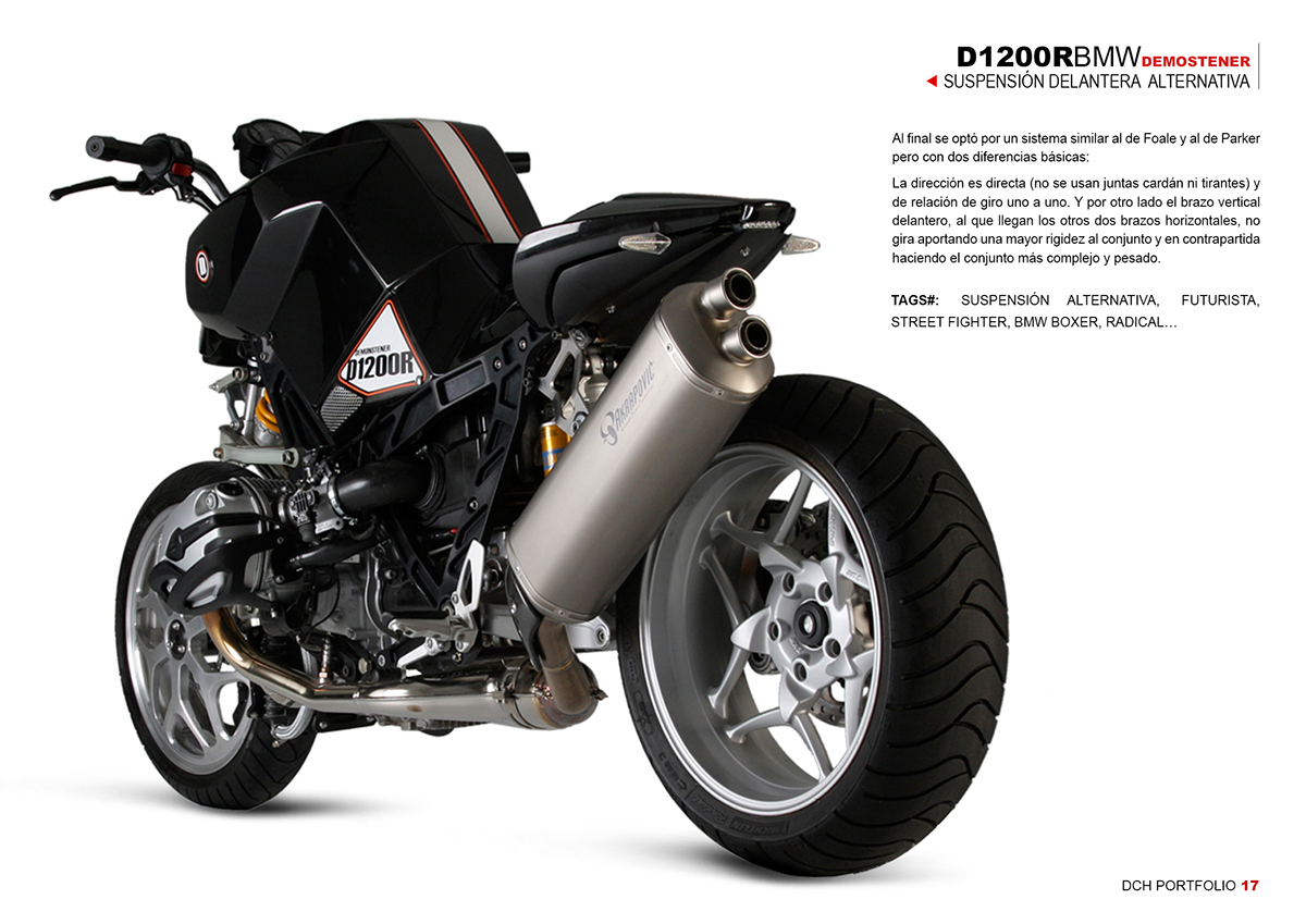 Alternative front suspension motorcycle motorcycle design BMW Boxer Custom Motorcycle cad Render fem