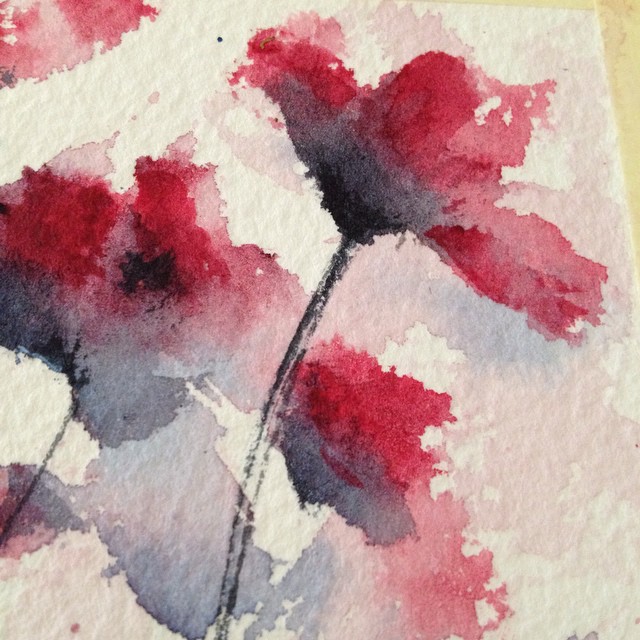 poppies Flowers aquarelle watercolors sketch sketching