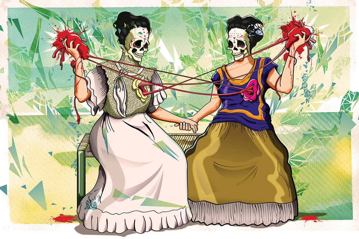 Dia De Muertos Frida Kahlo skeletons mexico
