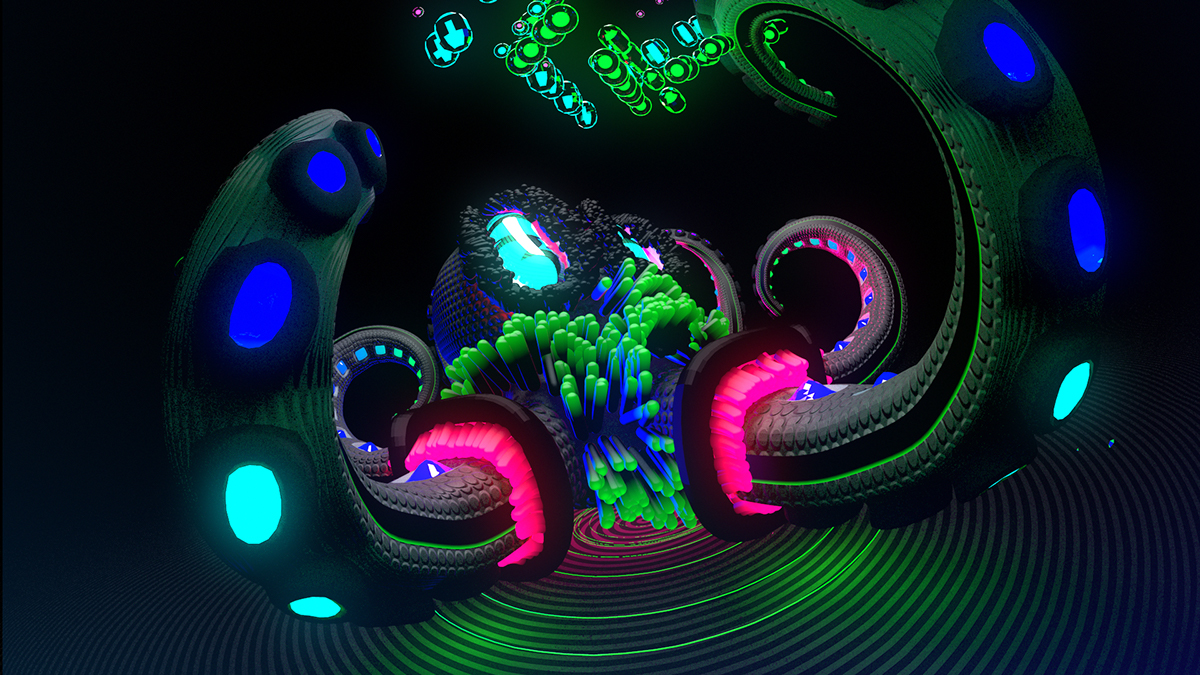 cinema 4d c4d idm electronic neon  sync  MoGraph after effects shapes experimental