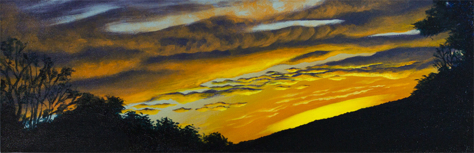 skyscapes Austin texas distortion challenge perceptions acrylic paint panoramic Tan Man