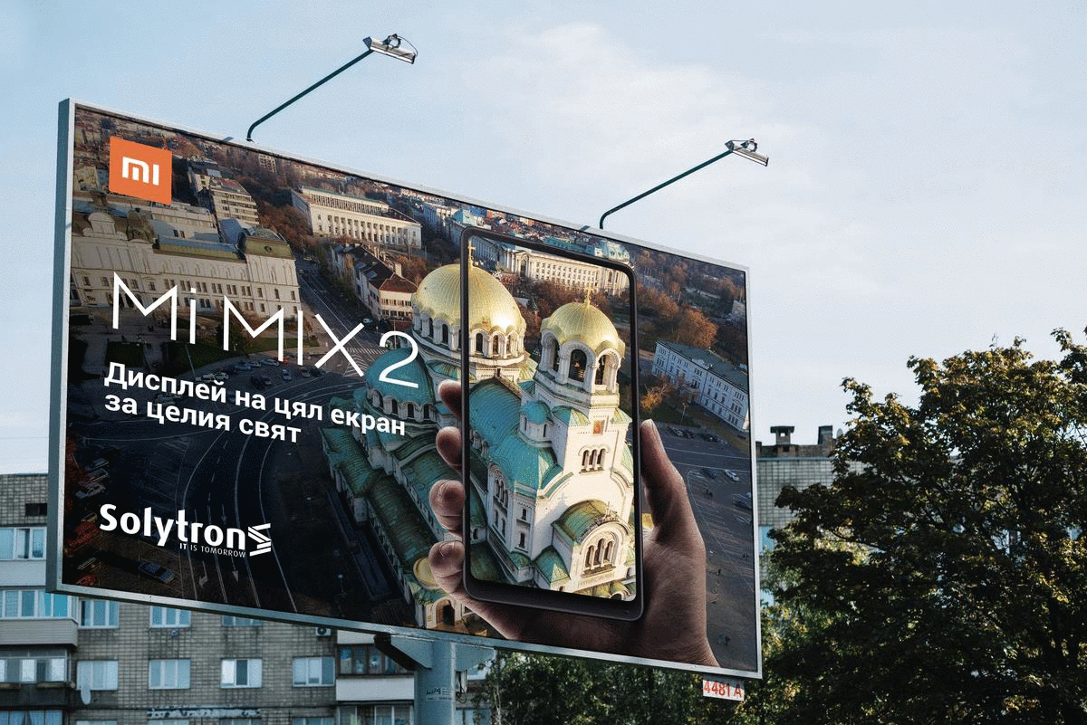 design Advertising  xiaomi Mi MIX2 cellular art billboard Photography  phone design ADV