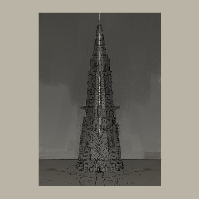 sketch conceptart environment propdesign tower Sciencefiction videogame irenealfaro astronomy horrorcastle