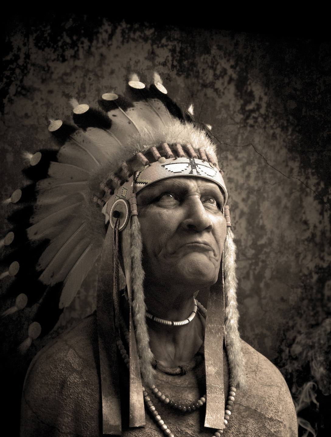 3D  Native American portrait Zbrush Render Character