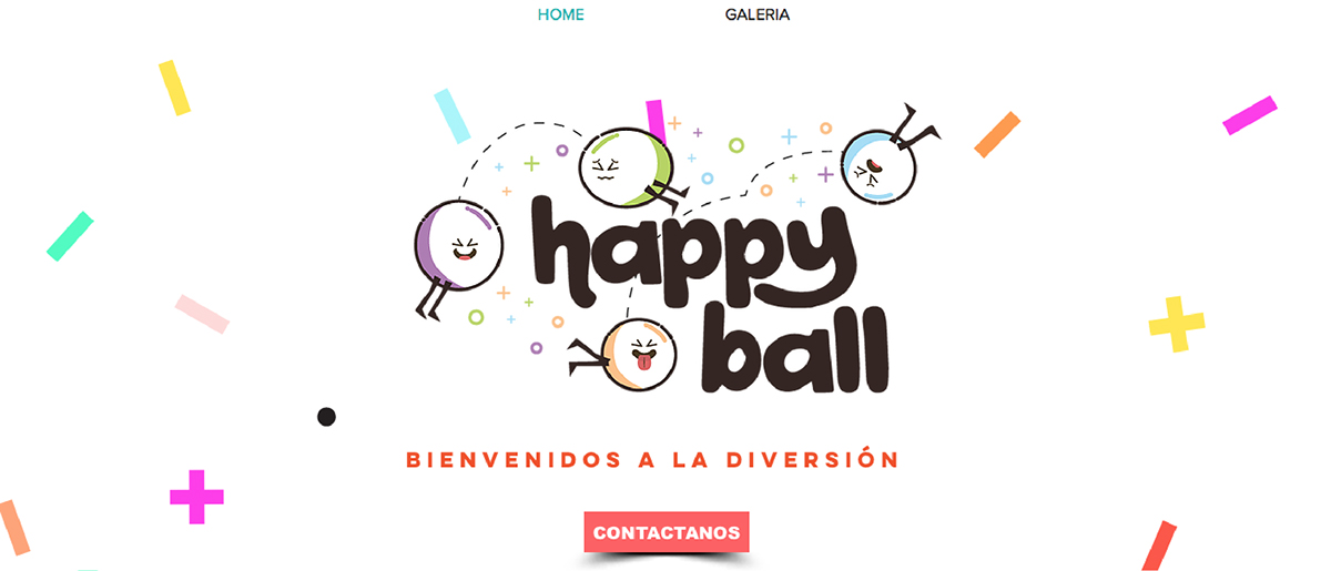 ZORB ball happy page Web design grafico